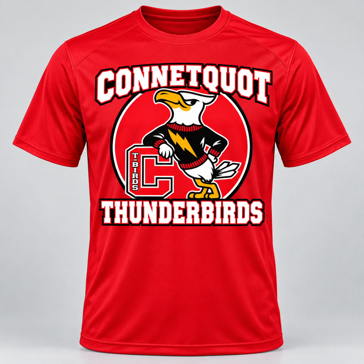 Connetquot Heritage Performance Sport T-Shirt Red front