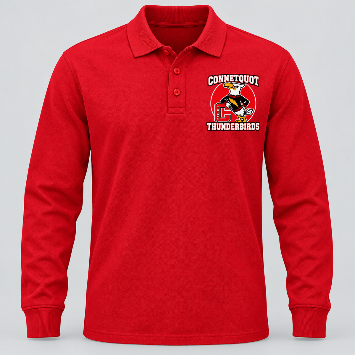 Connetquot Heritage Long Sleeve Polo Red front