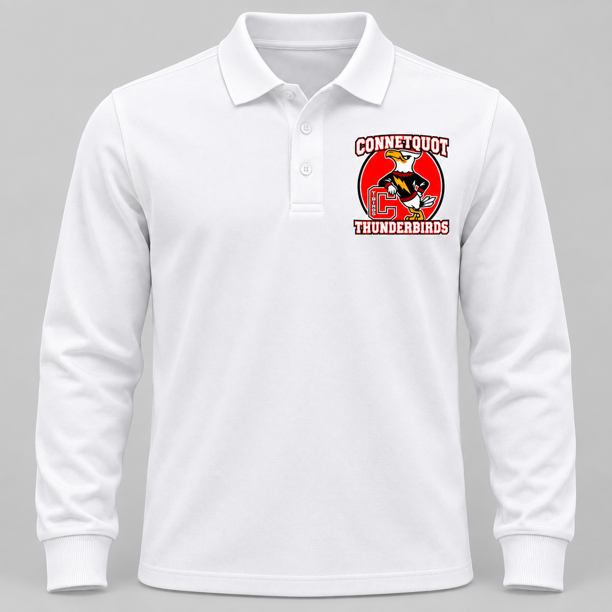 Connetquot Heritage Long Sleeve Polo White front