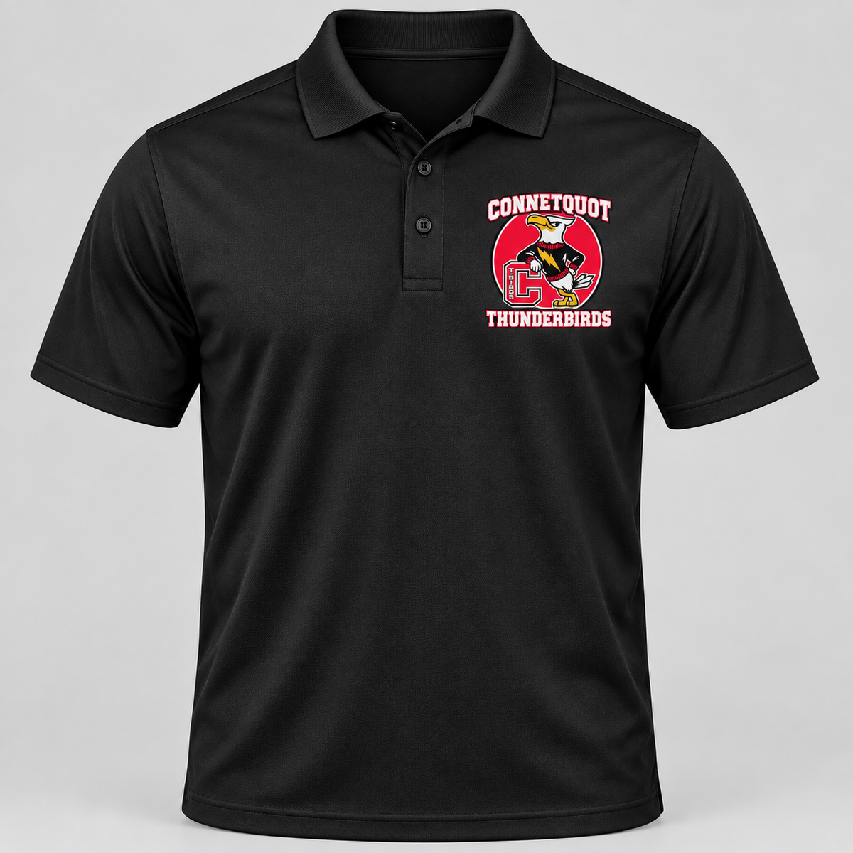 Connetquot performance polo Black front