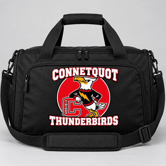Connetquot T-Birds Heritage Team Duffel Bag - Black - front