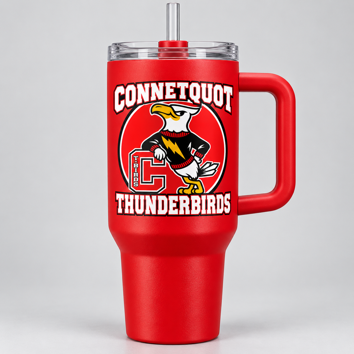 Connetquot T-Birds Heritage 40 oz Handled Tumbler - Red - front