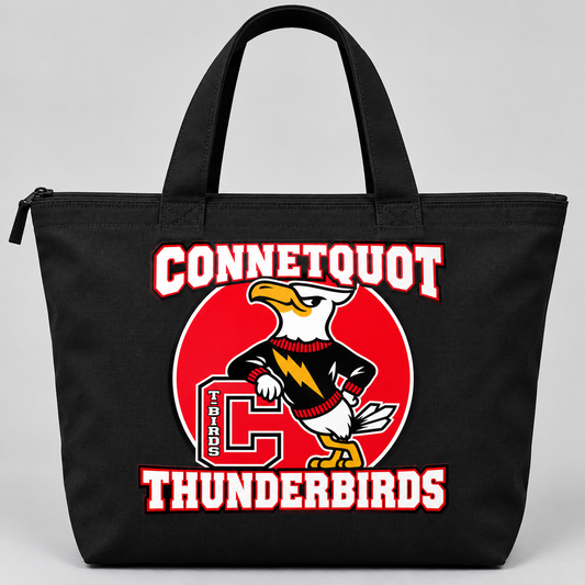 Connetquot T-Birds Heritage Zip Tote Bag - Black - front