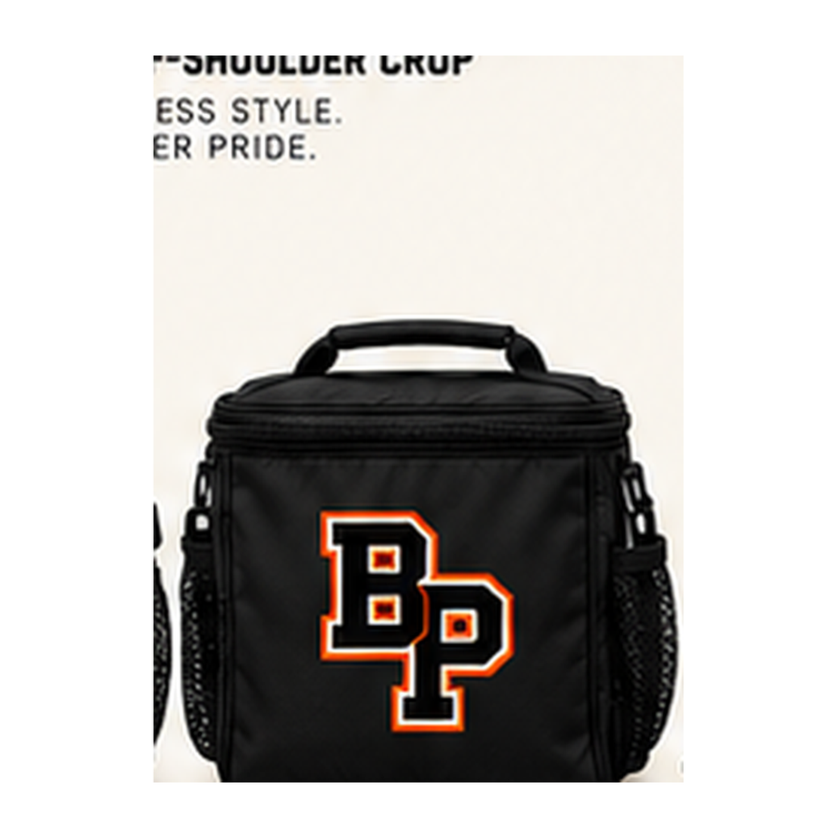 Babylon Panthers black insulated cooler pack with BP monogram