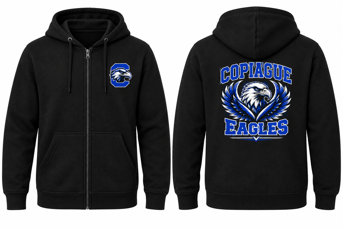 Copiague Eagles zip front and back