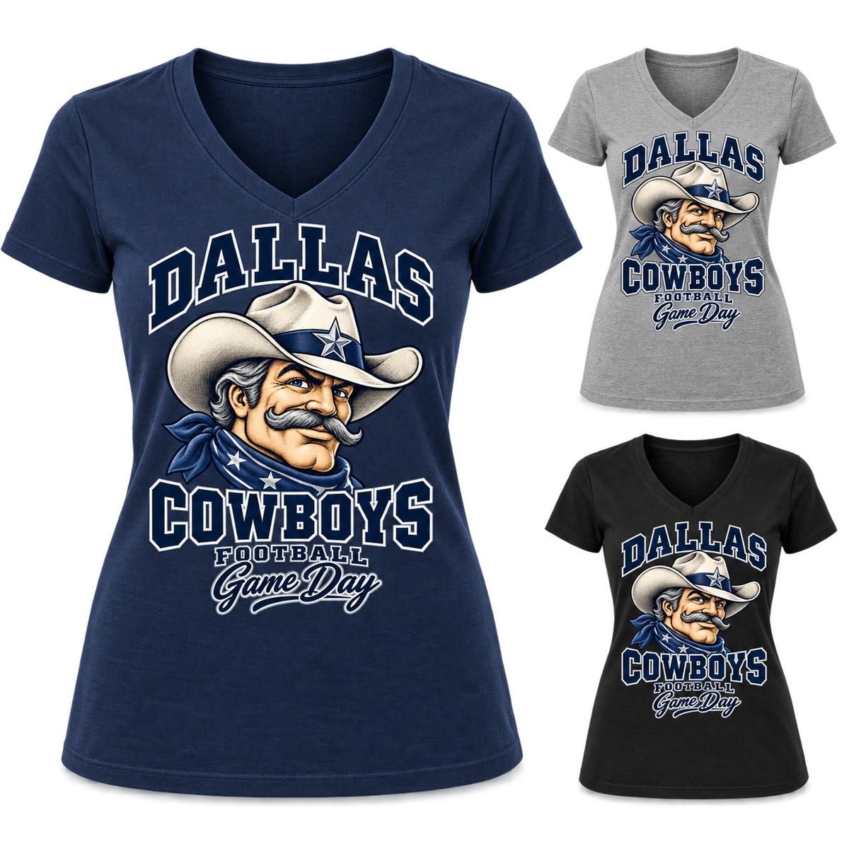 Dallas Women's Mascot V-Neck T-Shirt — product thumbnail