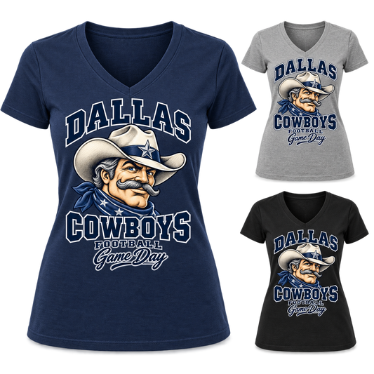 Dallas Women's Mascot V-Neck T-Shirt — product thumbnail