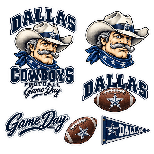Dallas Game Day Spirit 6-Piece Sticker Pack — product thumbnail