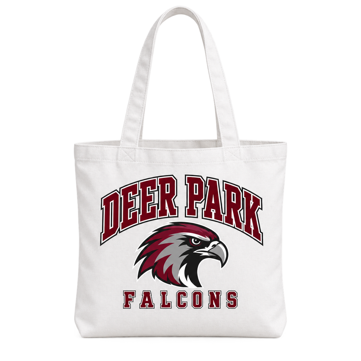 Deer Park Falcons Campus Everyday Tote Bag — White