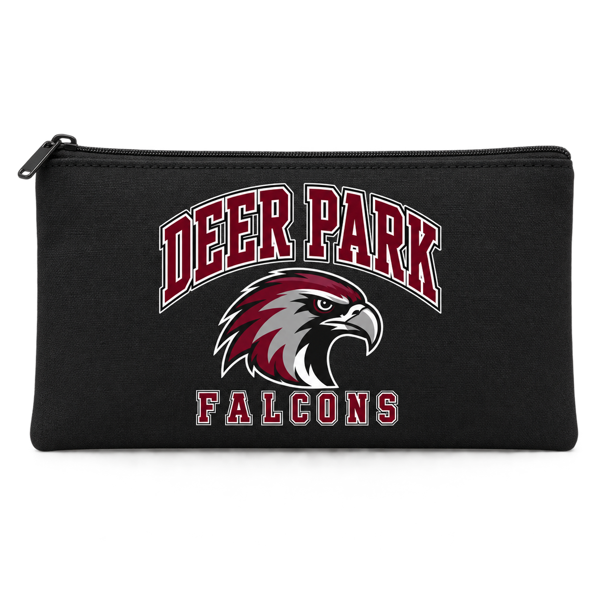 Deer Park Falcons Campus Zippered Pencil Pouch — Black
