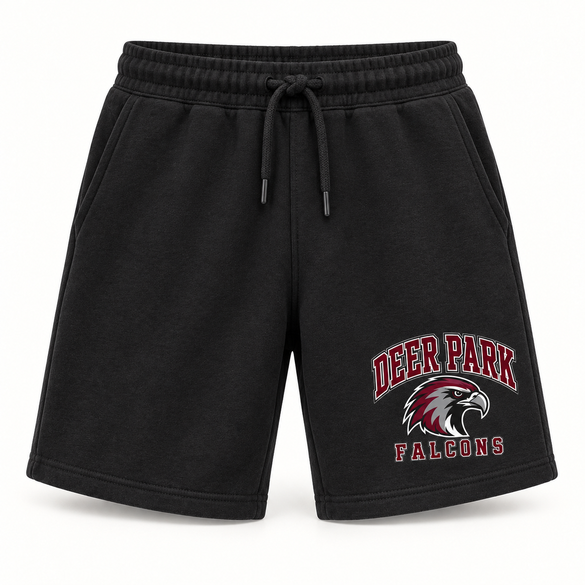 Deer Park Falcons Campus Fleece Shorts — Black