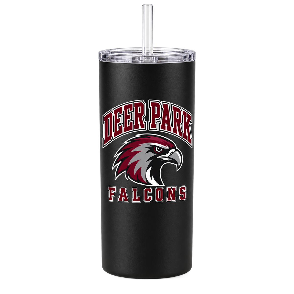 Deer Park Falcons Campus Slim Tumbler — Black