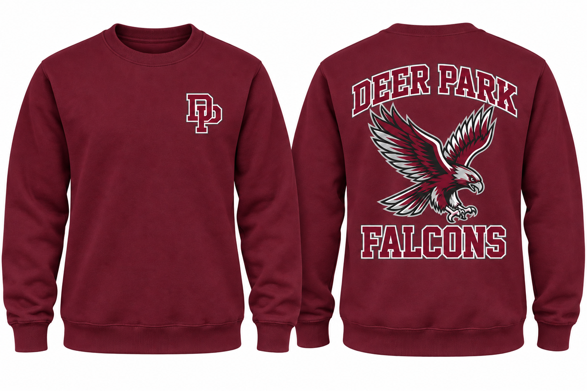 Deer Park Varsity Crewneck — Maroon