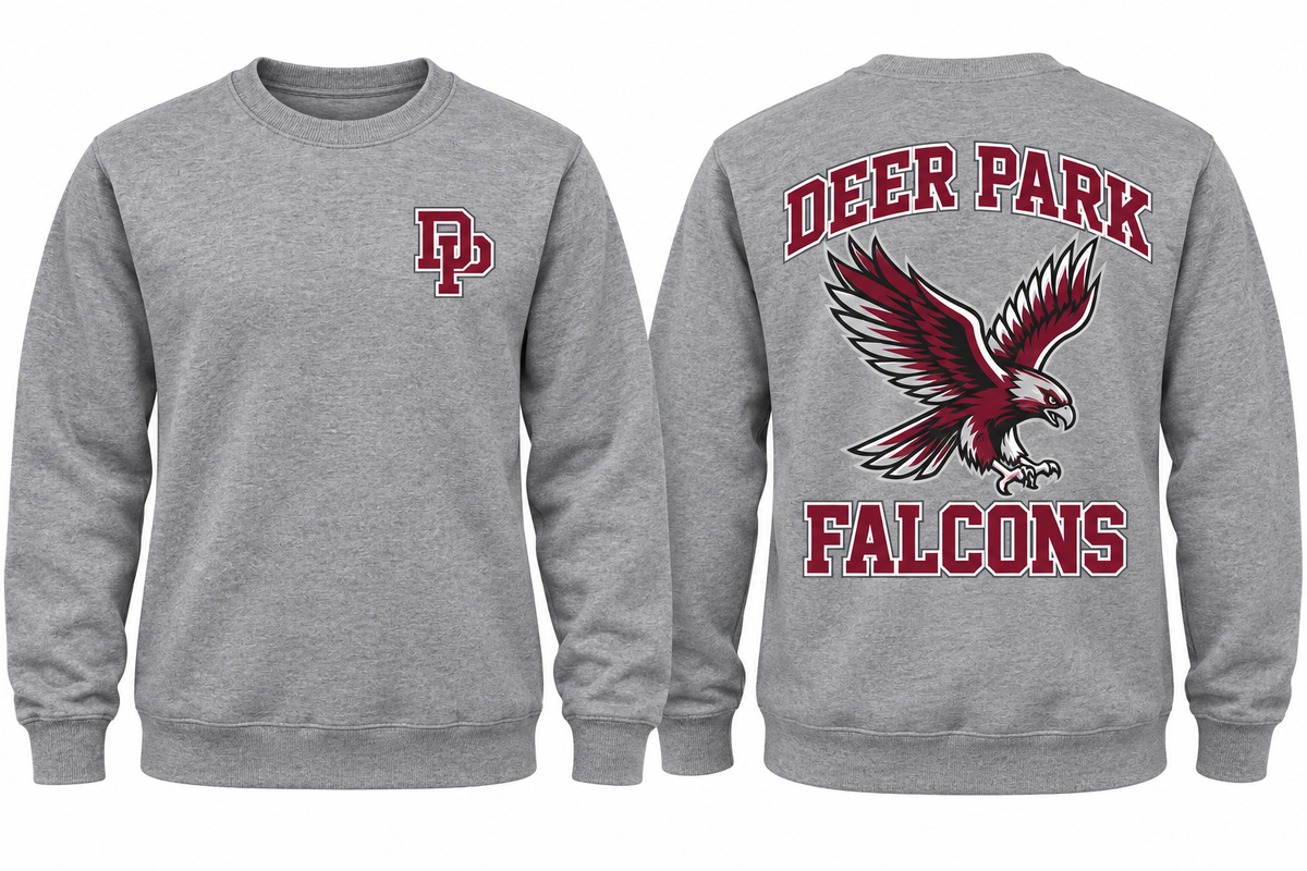 Deer Park Varsity Crewneck — Heather Gray