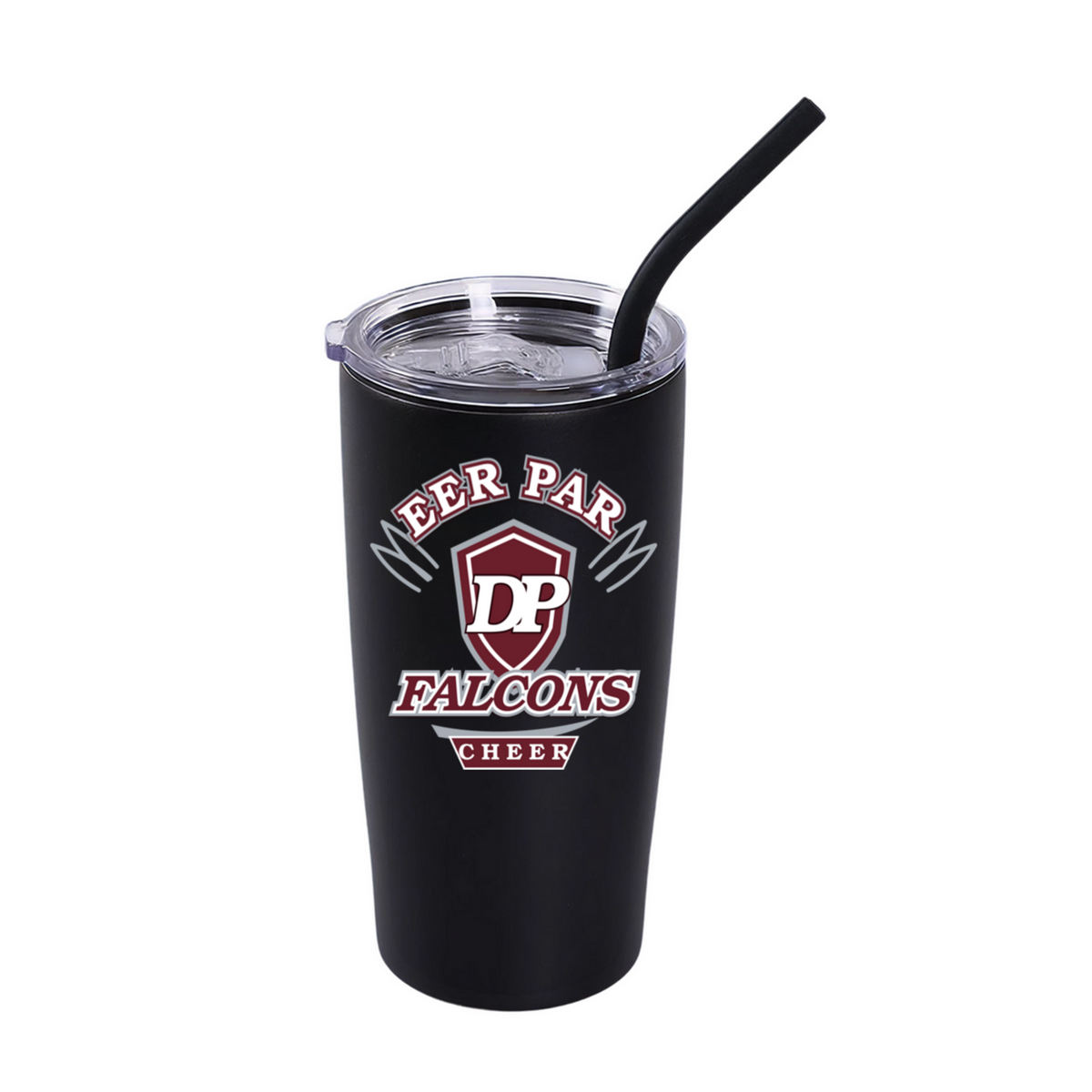 Deer Park Falcons Cheer pro-varsity 20 oz classic tumbler in Black