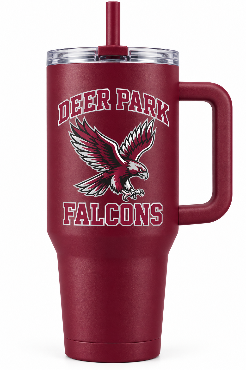 Deer Park Handled Spirit Tumbler — Maroon
