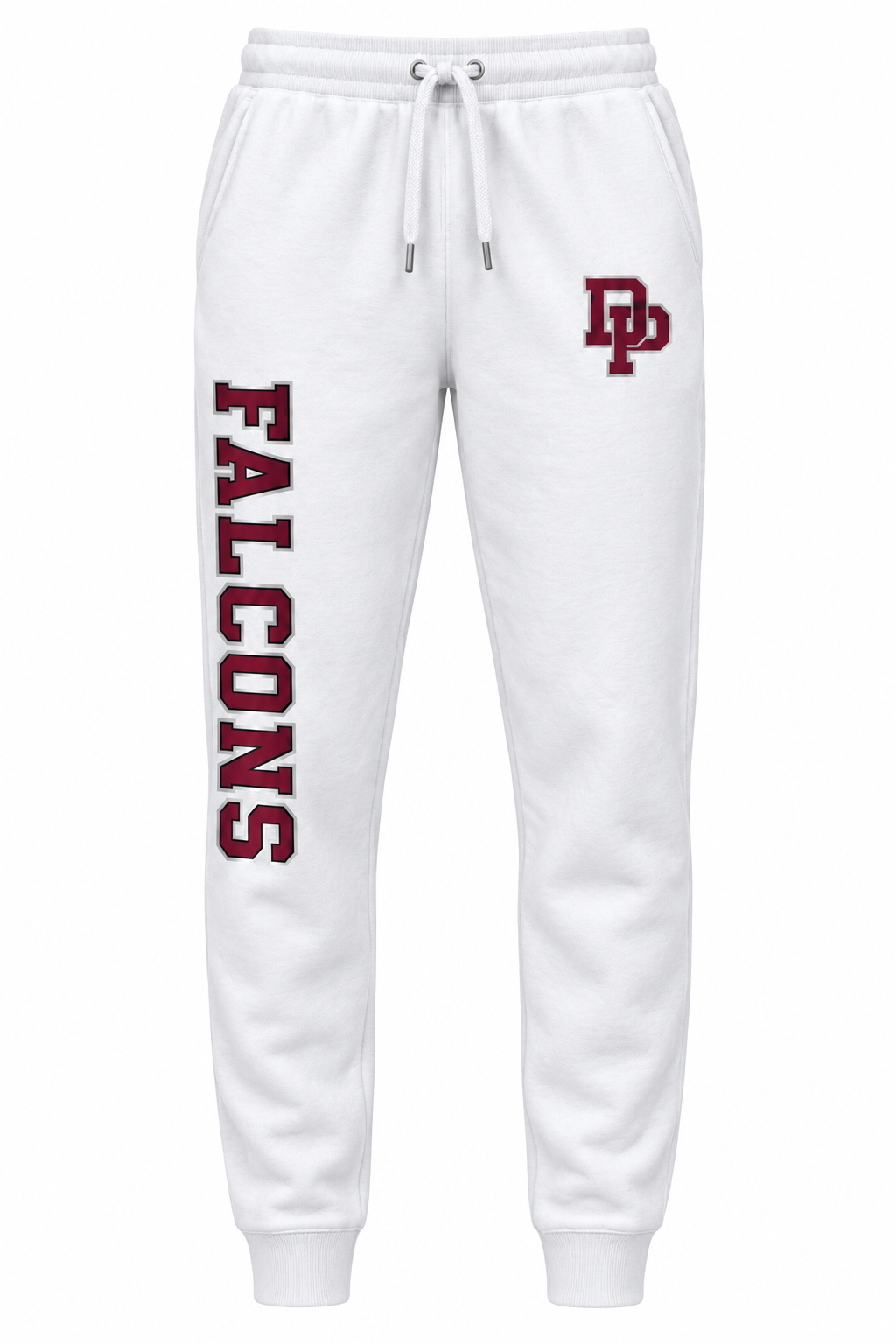Deer Park Falcons fleece joggers — White