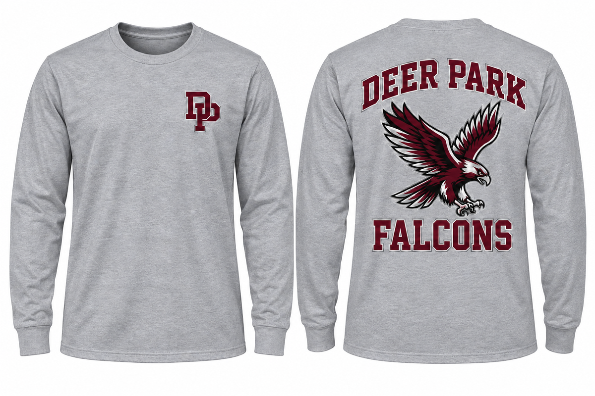 Deer Park Varsity Long Sleeve Tee — Heather Gray