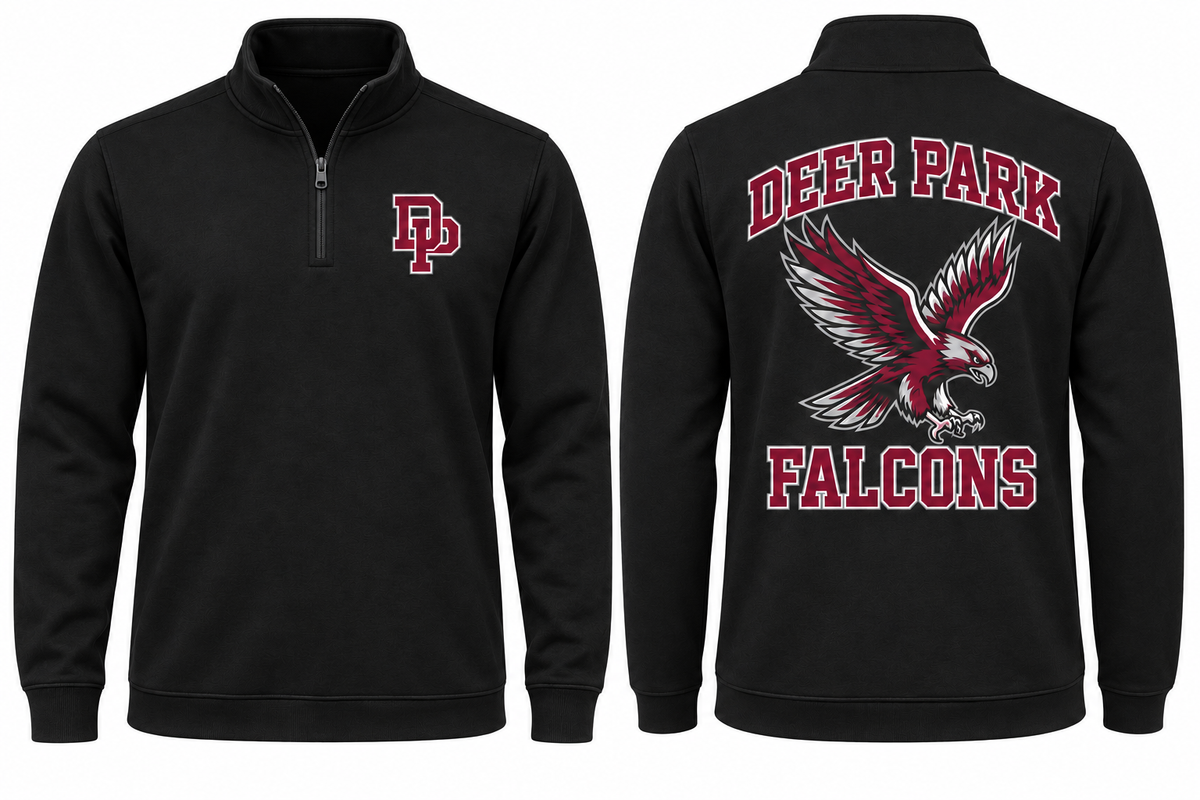 Deer Park Varsity Quarter Zip — Black