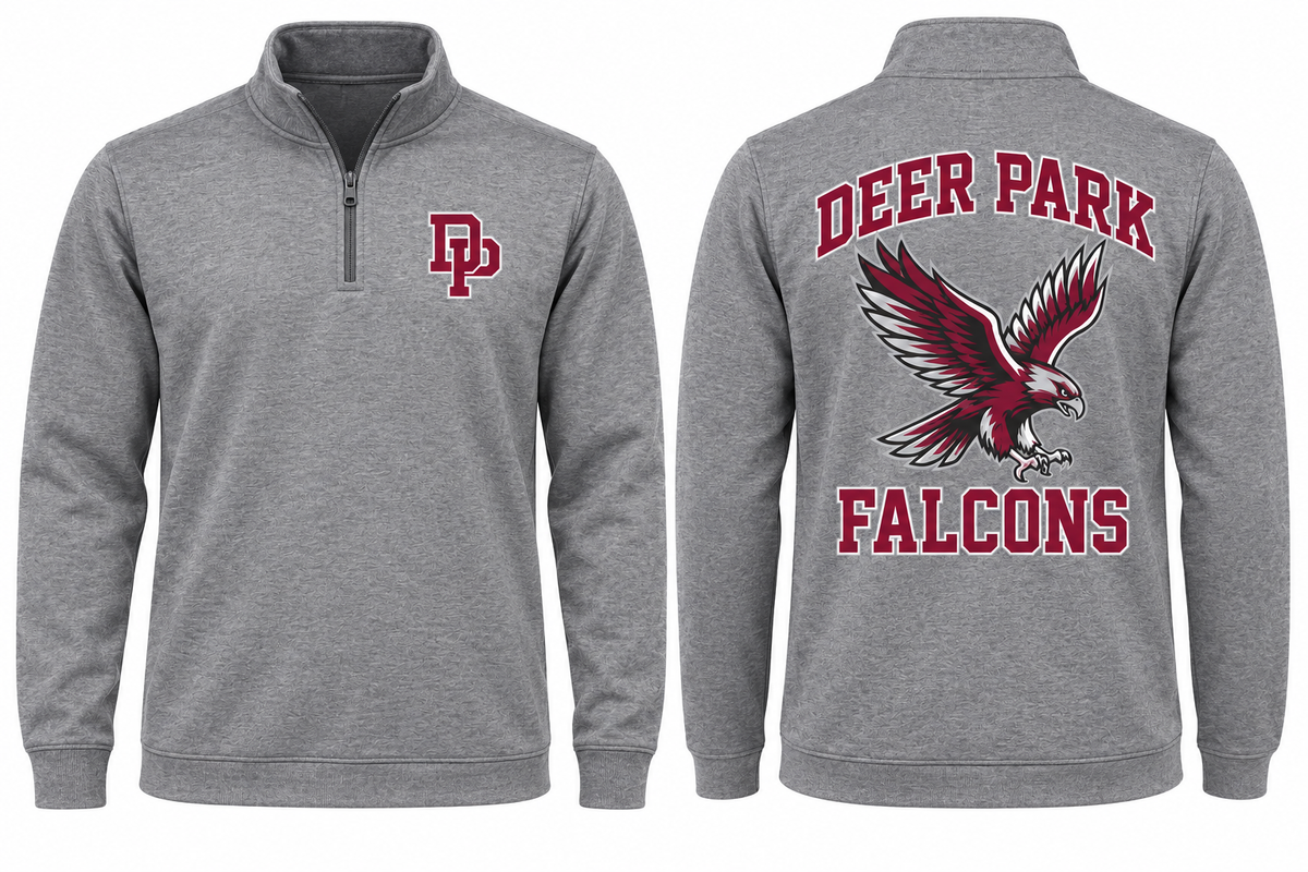 Deer Park Varsity Quarter Zip — Heather Gray