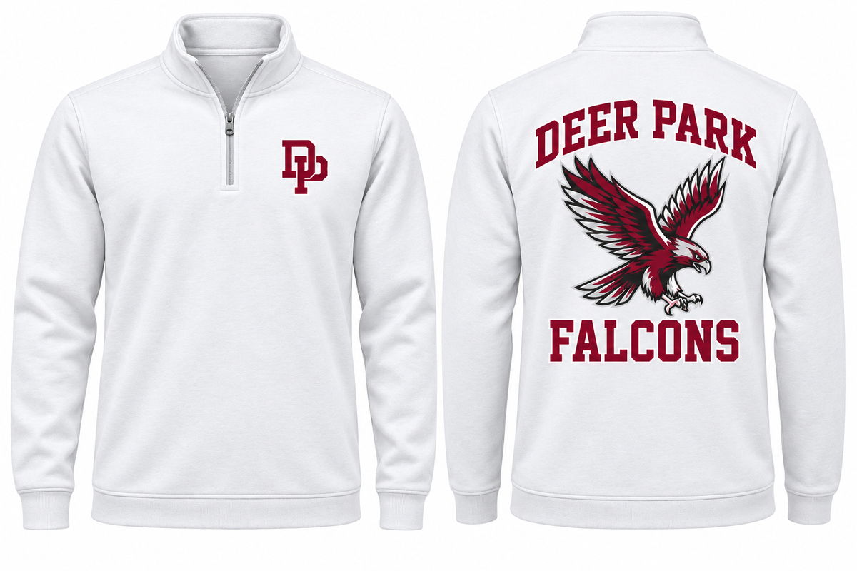 Deer Park Falcons Varsity Quarter Zip — White