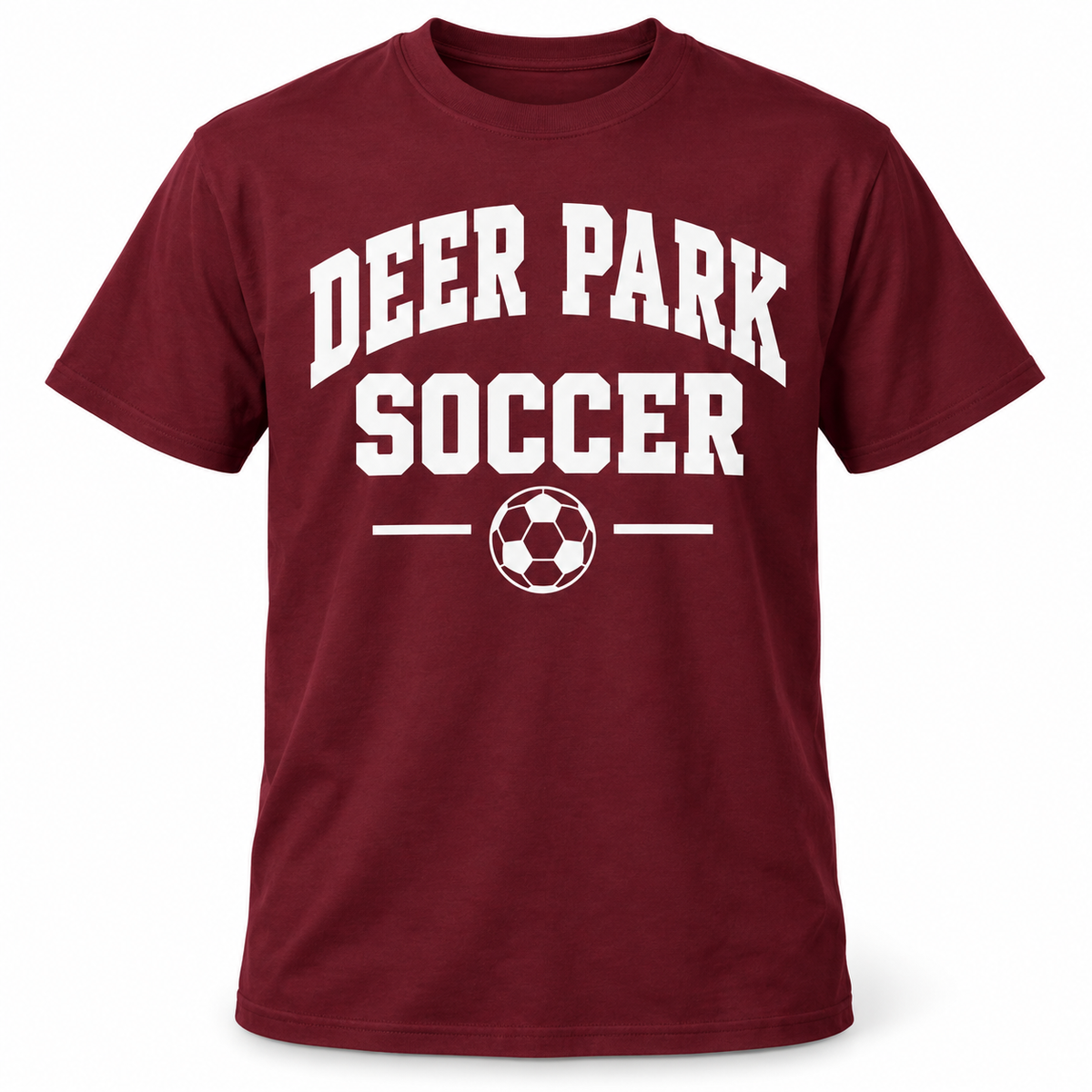 Deer Park Soccer Collegiate Tee — Maroon