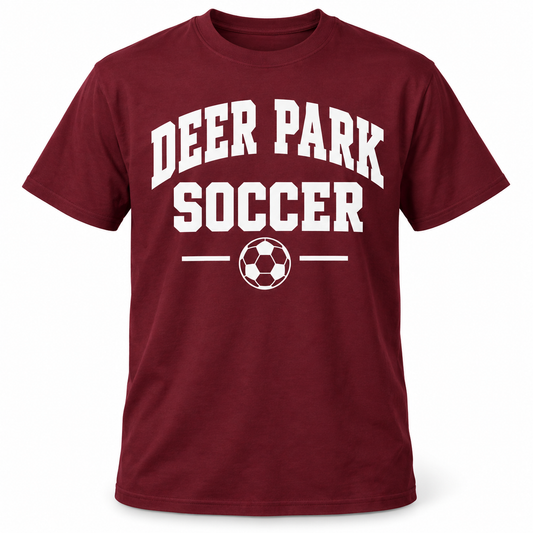 Deer Park Soccer Collegiate Tee — Maroon