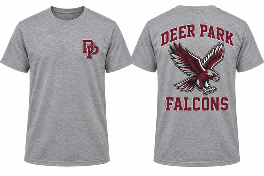 Deer Park Falcons short sleeve t-shirt — Heather Gray
