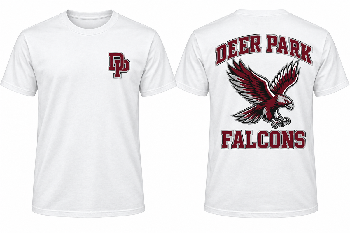 Deer Park Falcons short sleeve t-shirt — White