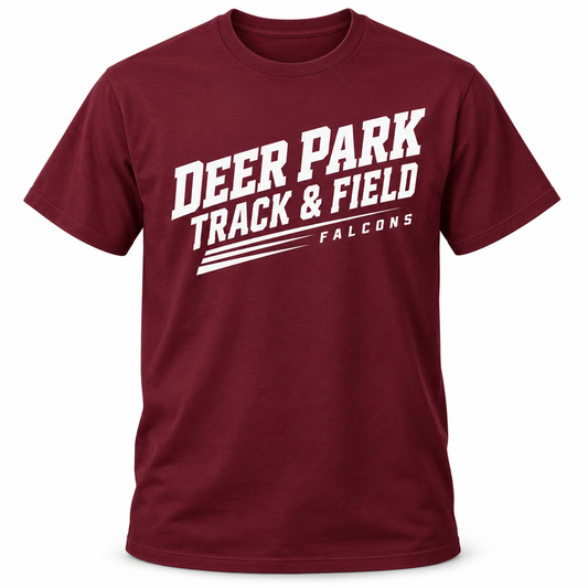 Deer Park Track & Field Athletic Tee — Maroon
