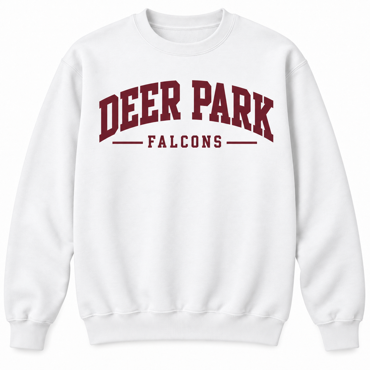 Deer Park Collegiate Unisex Crewneck Sweatshirt — White