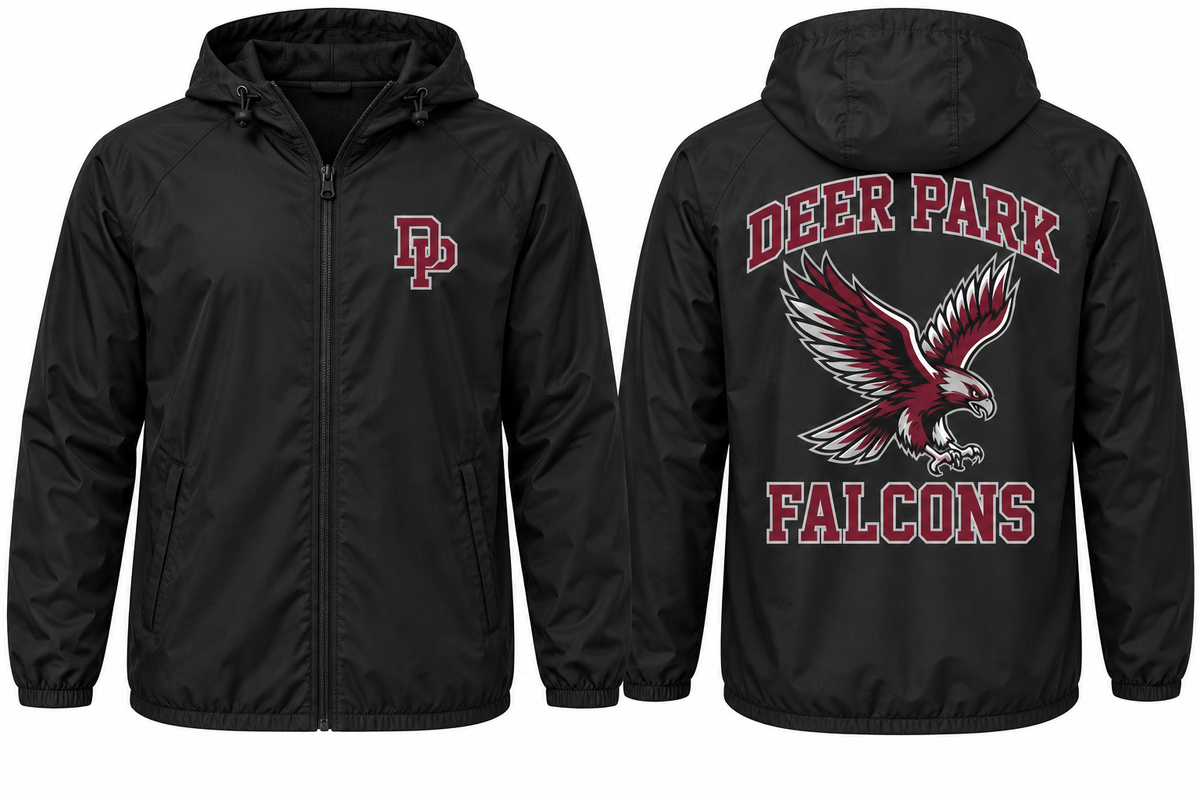 Deer Park Varsity Windbreaker — Black