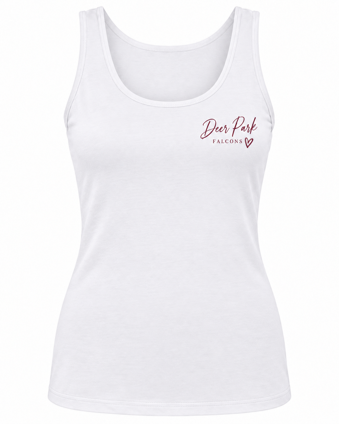 Deer Park Women's Script Layering Tank — White