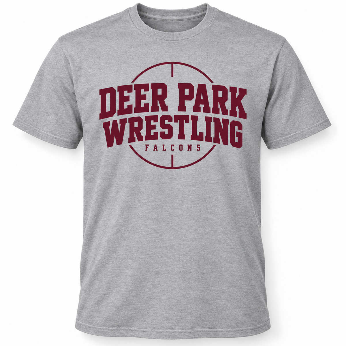 Deer Park Wrestling Mat Club Tee — Heather Gray
