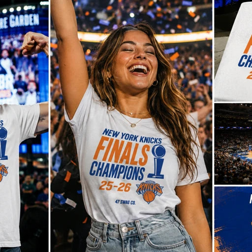 New York Knicks Finals Champions 25-26 White Tee