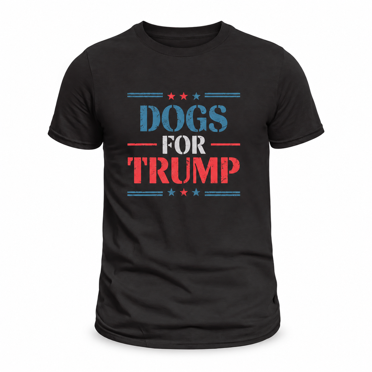 Dogs for Trump Black T-Shirt — front product view