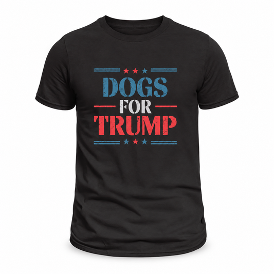 Dogs for Trump Black T-Shirt — front product view