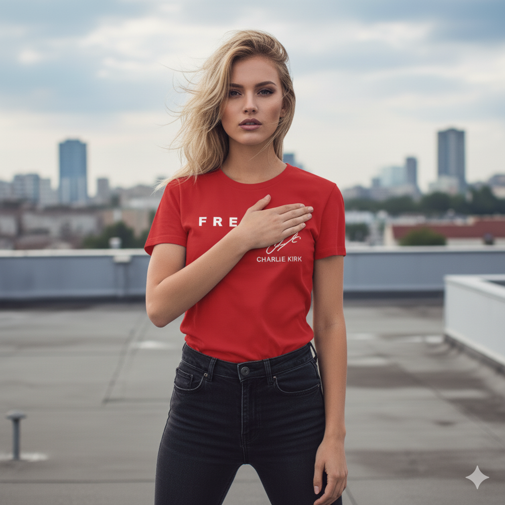 Freedom × Charlie Kirk Signature Tee – Red
