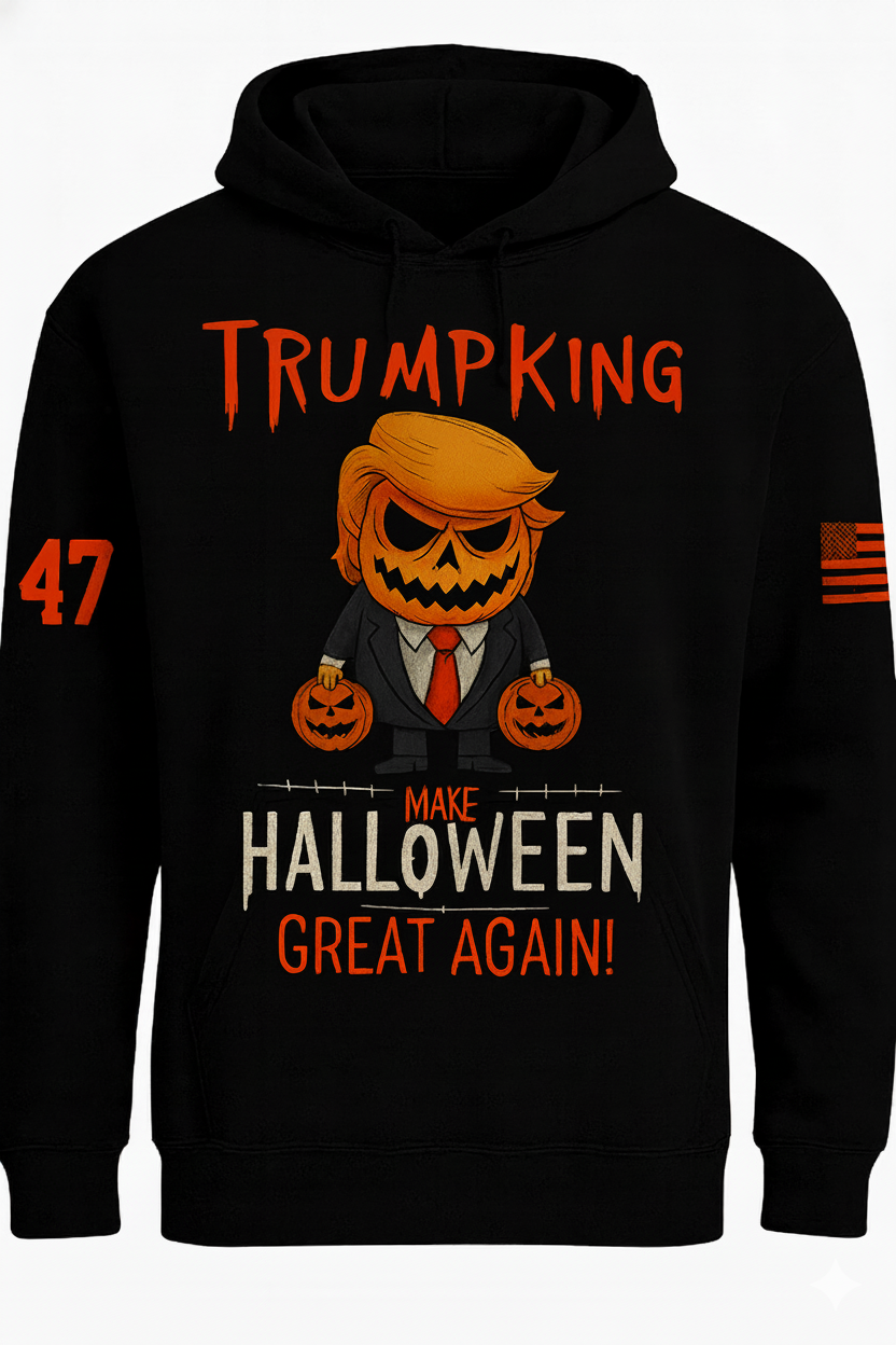 TRUMPKING: Make Halloween Great Again – Patriotic Pumpkin Trump Hoodie