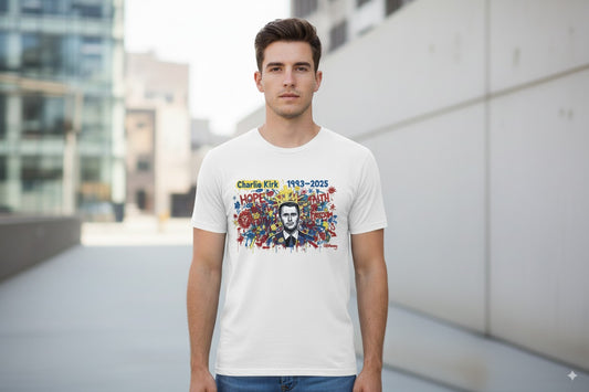 Charlie Kirk 1993-2025 Graffiti Art Tribute T-Shirt (White)