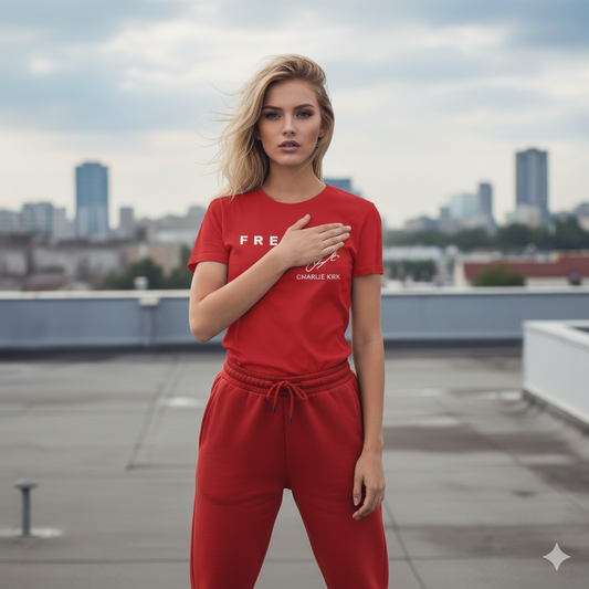 Freedom × Charlie Kirk Signature Tee – Red