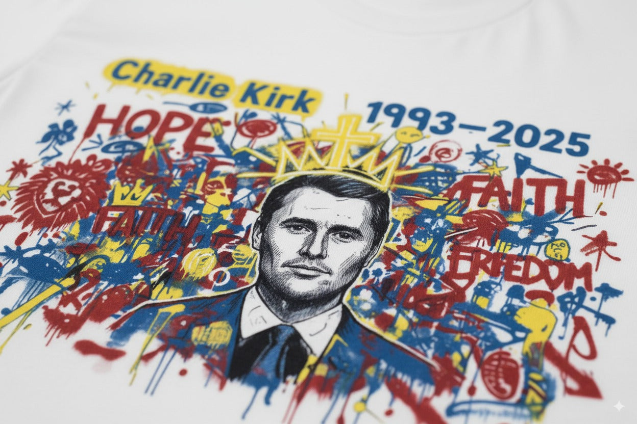 Charlie Kirk 1993-2025 Graffiti Art Tribute T-Shirt (White)