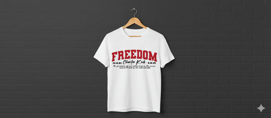 FREEDOM × Charlie Kirk Tribute Tee RED FREEDOM