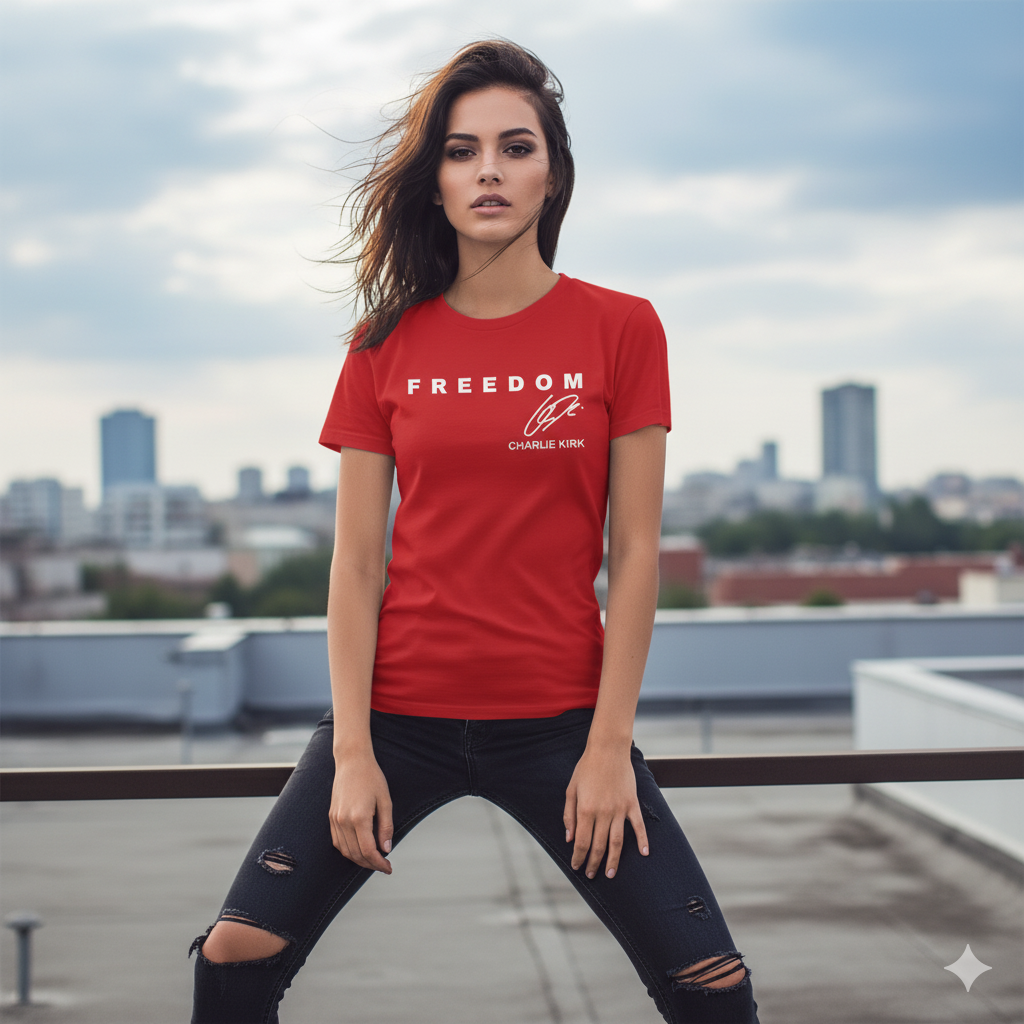 Freedom × Charlie Kirk Signature Tee – Red