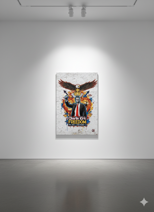 Charlie Kirk “FREEDOM” Limited Edition Canvas Wall Art 1 0F 5