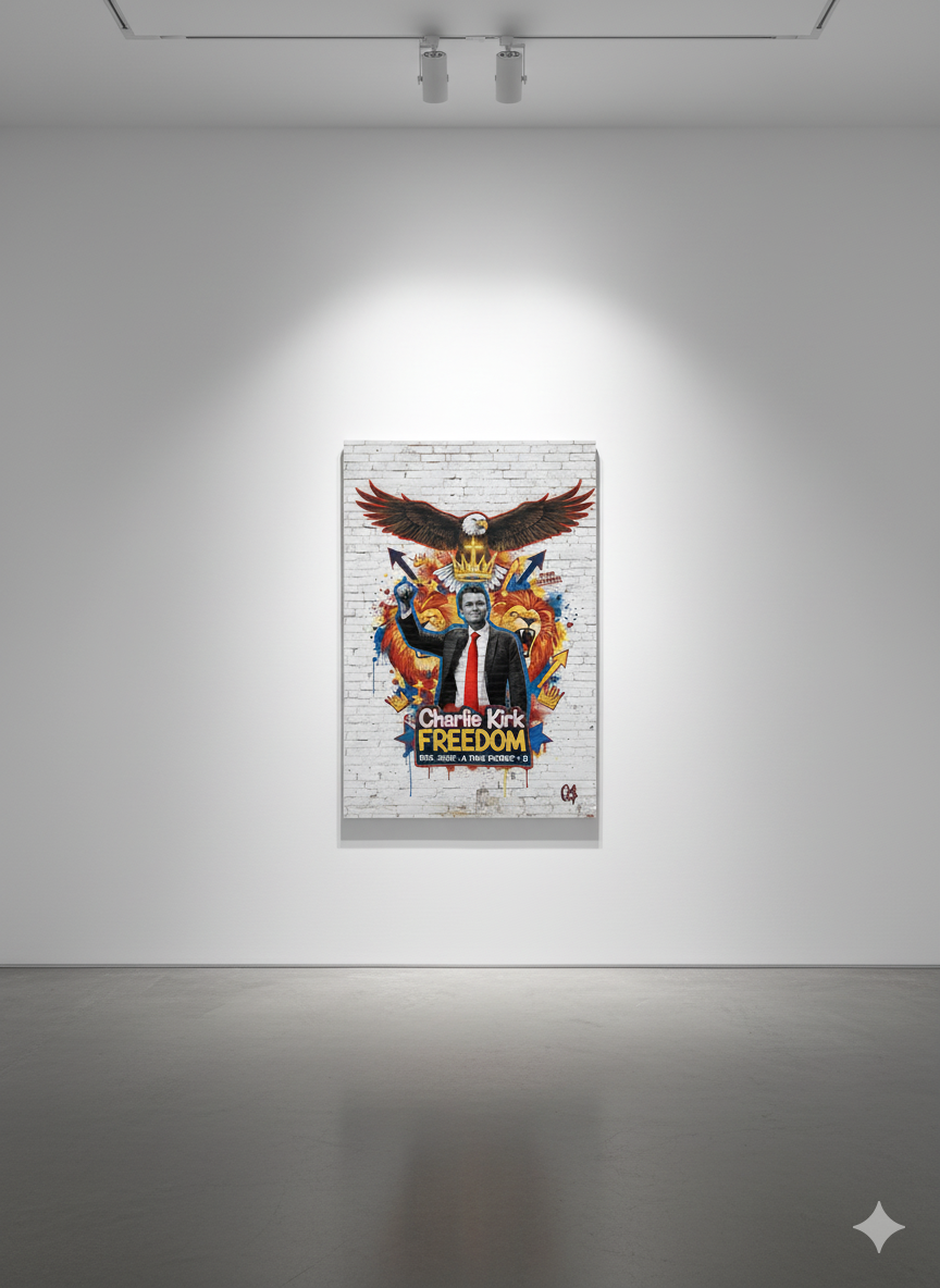 Charlie Kirk “FREEDOM” Limited Edition Canvas Wall Art 1 0F 5