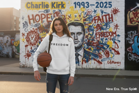 Thumbnail for Charlie Kirk FREEDOM Hoodie – White