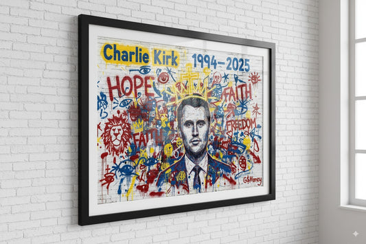 Charlie Kirk: Faith, Freedom, Hope" Limited Edition Resin Portrait (20x30 inches)