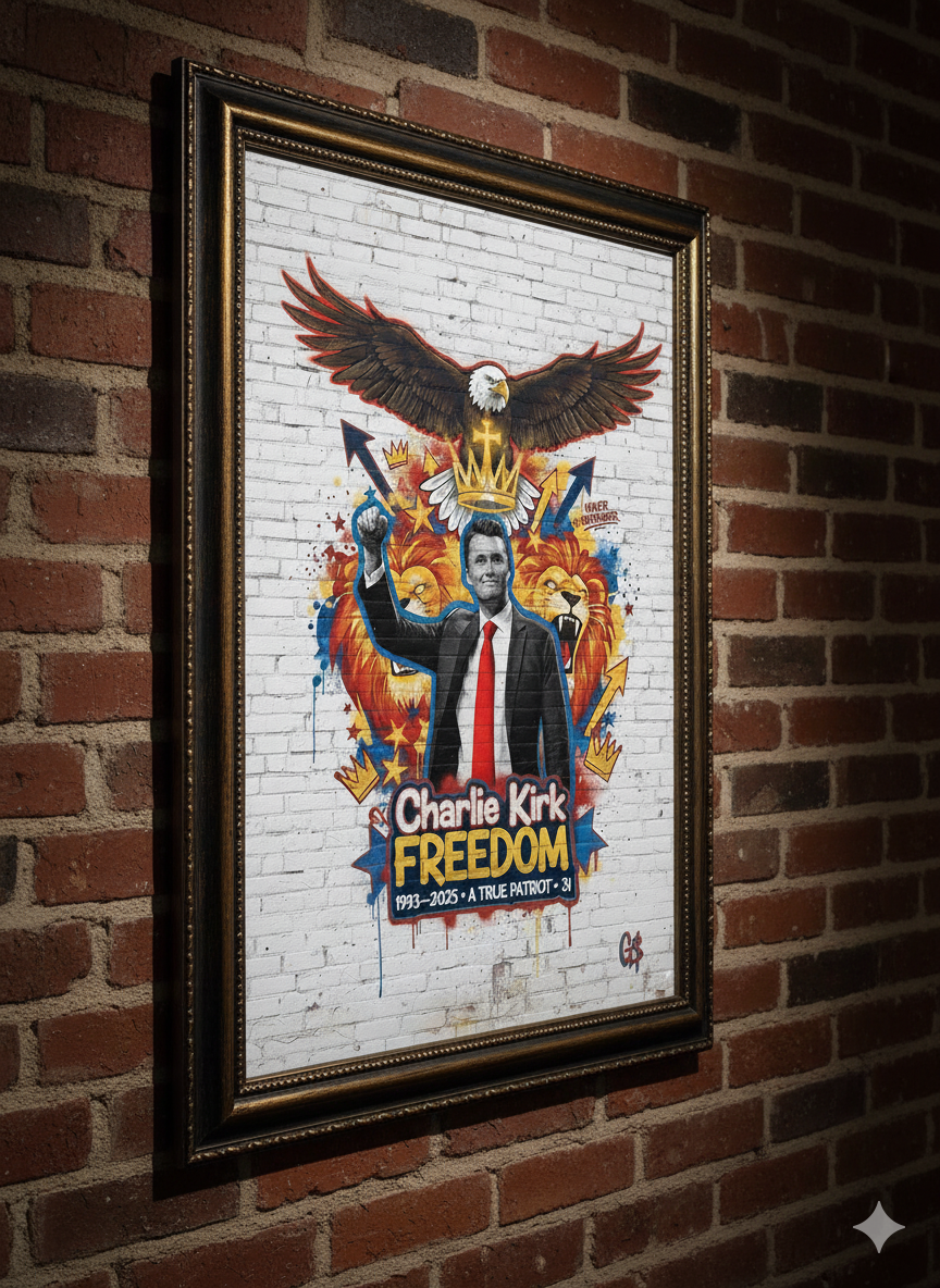 Charlie Kirk “FREEDOM” Limited Edition Canvas Wall Art 1 0F 5