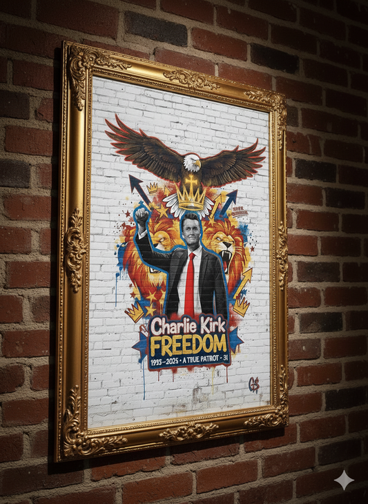 Charlie Kirk “FREEDOM” Limited Edition Canvas Wall Art